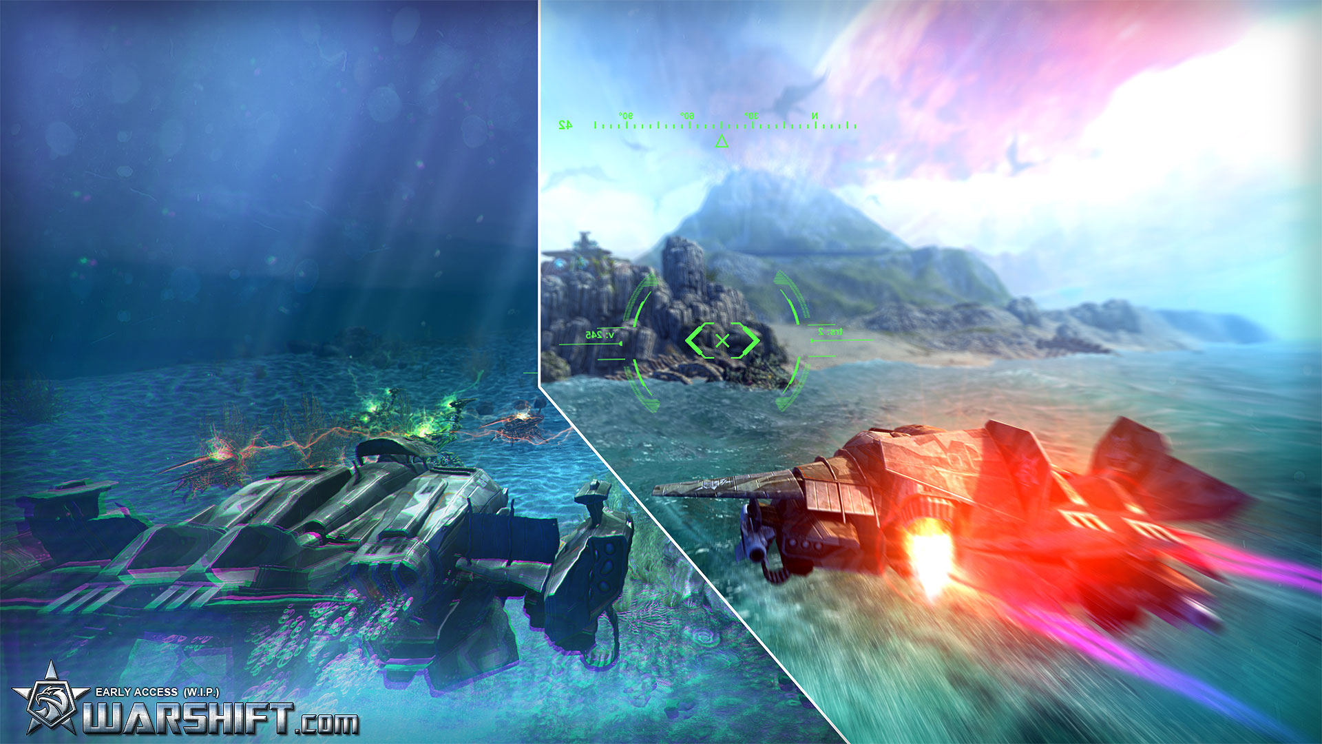 WARSHIFT 'CORSAIR' Mk.II - Heavy Drone, Ground mode, Air mode, Underwater mode.
